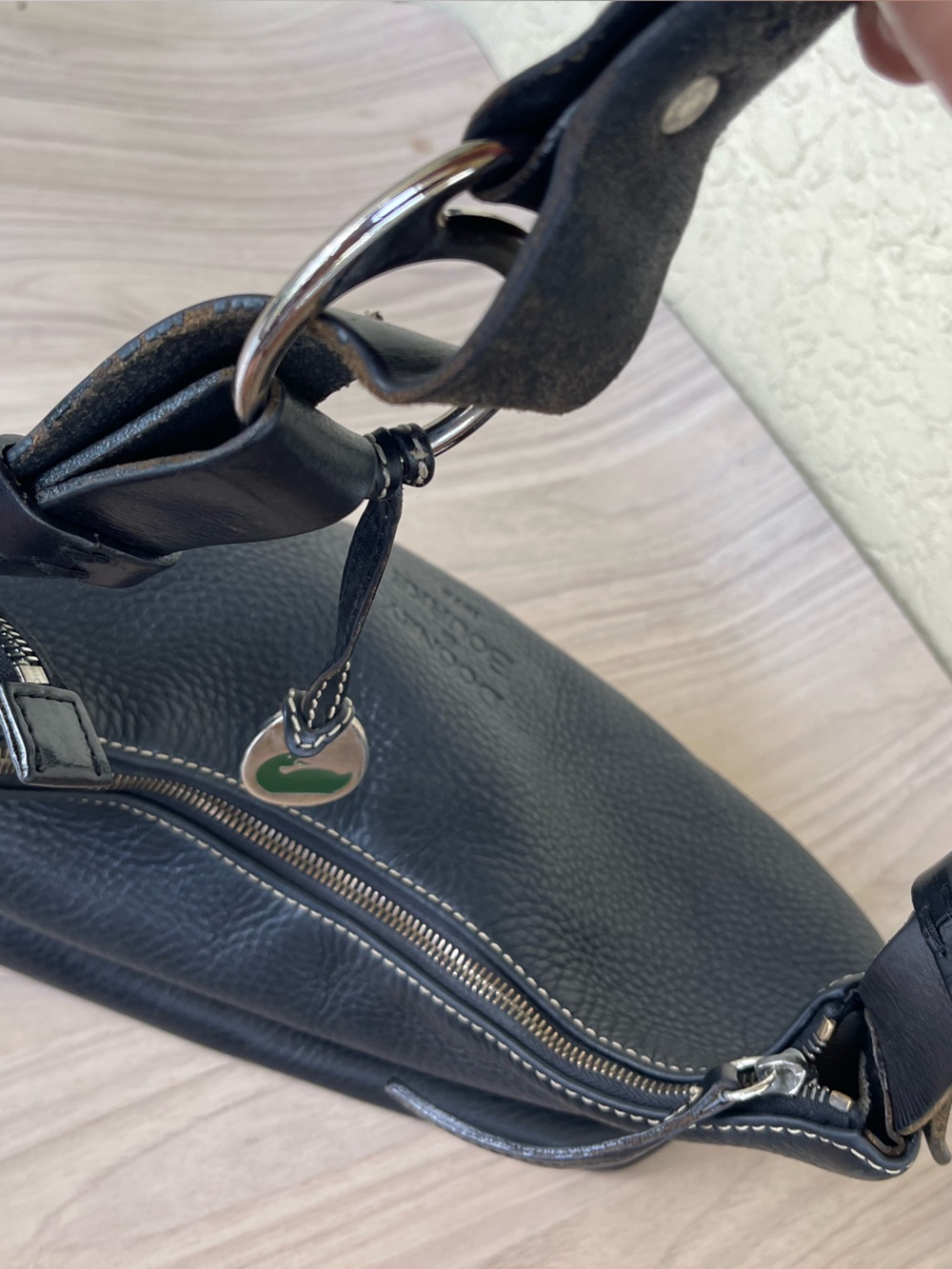 Dooney & Bourke Black Pebbled Leather Hobo Shoulder Bag - Picture 6 of 16
